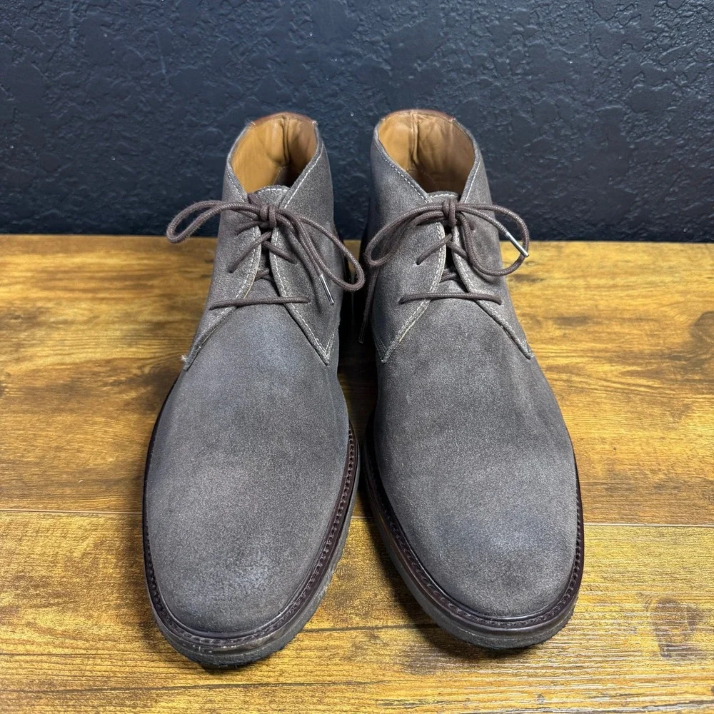 Johnston & Murphy 25-3019 Grey Suede Leather Chukka Desert Boots Mens 11.5M